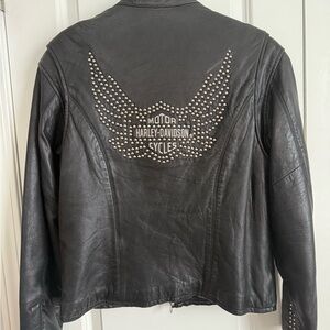 Vintage Harley-Davidson Studded Black Leather Jacket